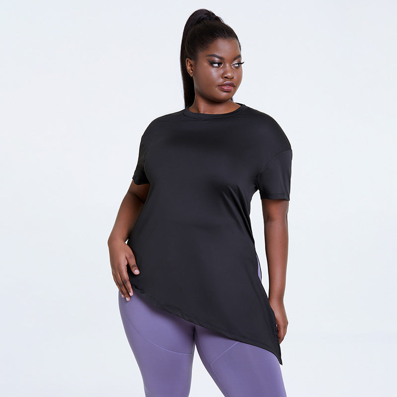 Activewear Workout Tops Women Side Split Back Yoga Shirt