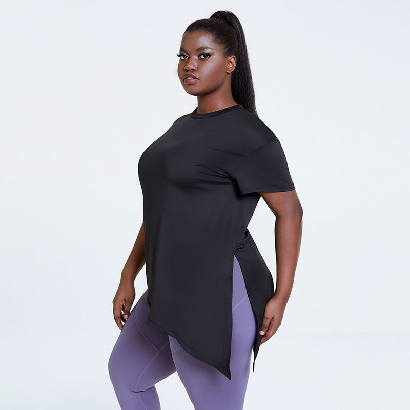 Activewear Workout Tops Women Side Split Back Yoga Shirt